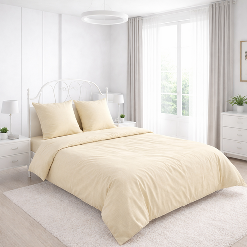 КПБ поплин однотонный Оливковая коллекция Реноме<11-0607 Французская ваниль>