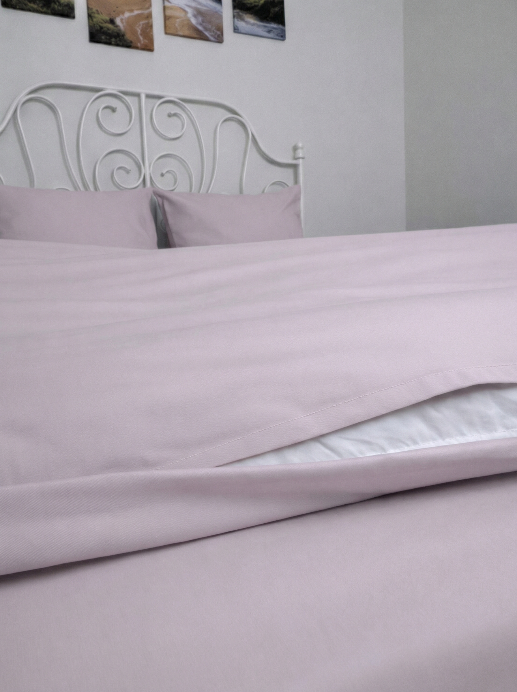 КПБ  поплин однотонный Оливковая коллекция Реноме<15-2706 Серебристо-розовый> 