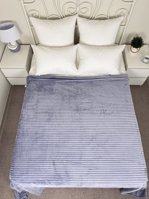 Плед однотонный жаккард Элит Реноме, 007 орризонте серебро