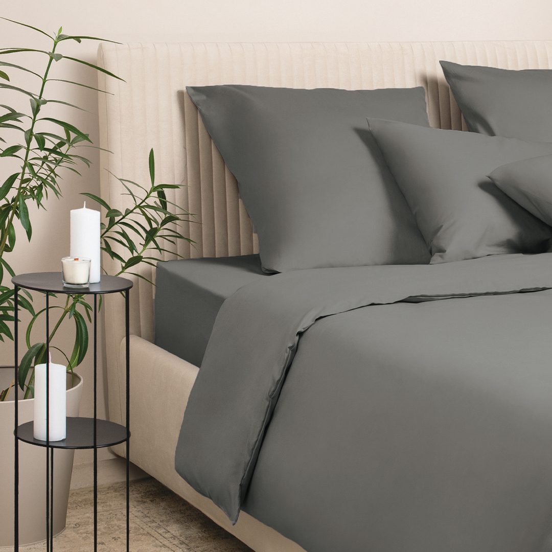 КПБ  сатин-премиум однотонный Моноспейс<Антрацит Скидка Акция7>