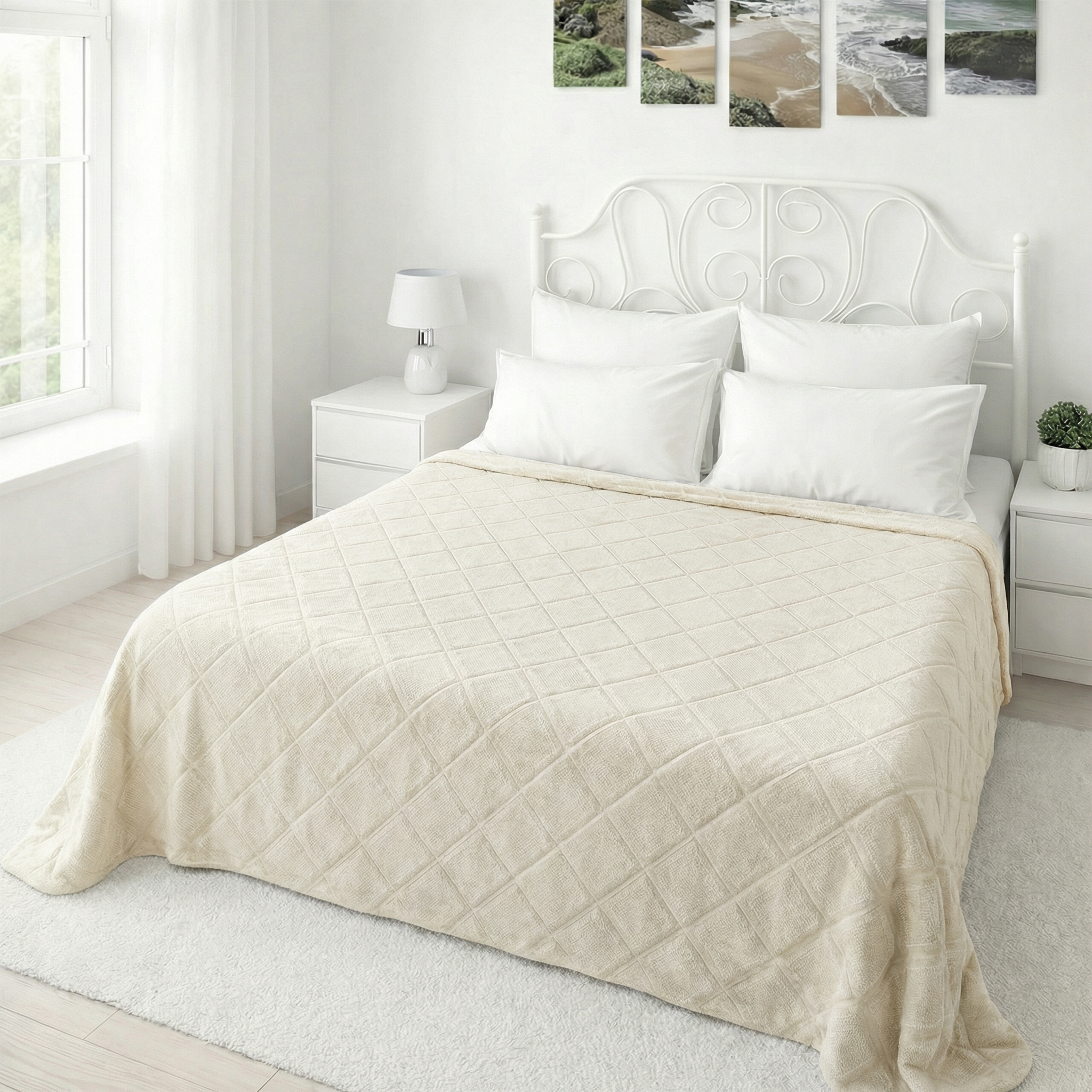 Покрывало хлопковое 46..277 7Я, 4610277, молочный