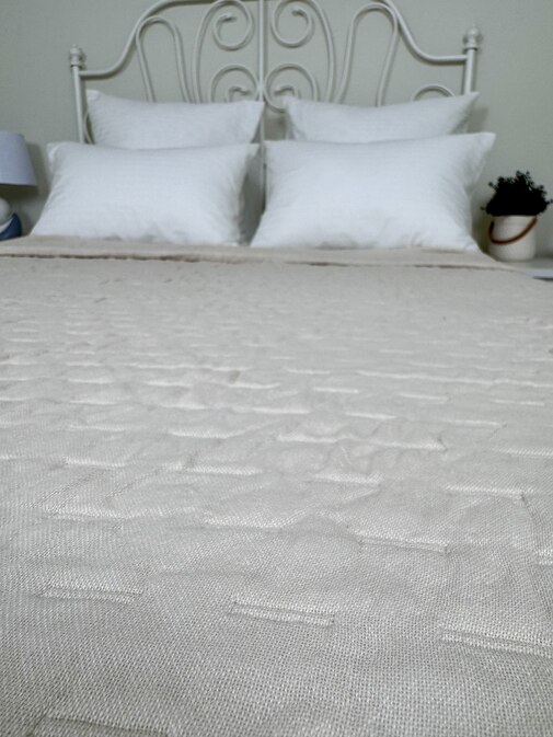 Покрывало хлопковое 46..348 7Я, 4610348, бежевый