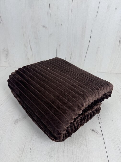 Плед однотонный жаккард Элит Реноме, 004 орризонте шоколад