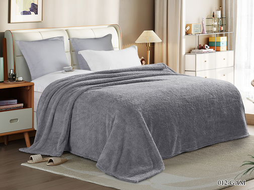 Плед однотонный жаккард Gammi Реноме, GAM-012 плетенка серый