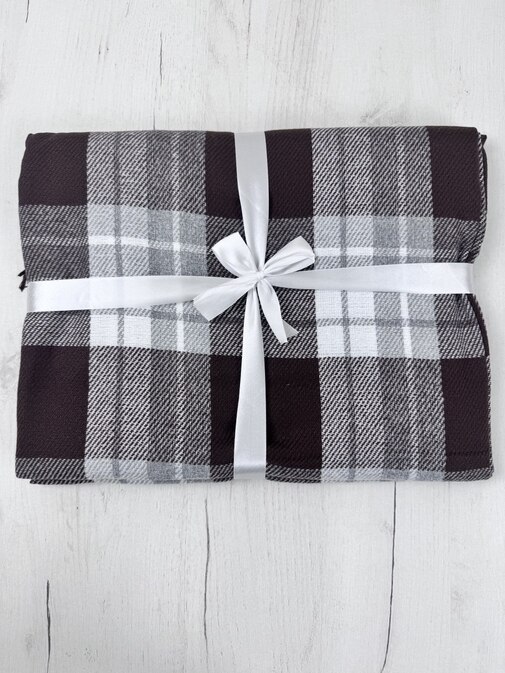 Плед Элис с бахромой Влади, белый-серый-св.коричневый, В3