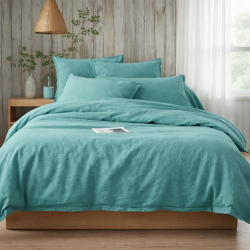 КПБ  теплый лен с простыней на резинке (160*200*30) Koenigson<16-5114 Breeze>