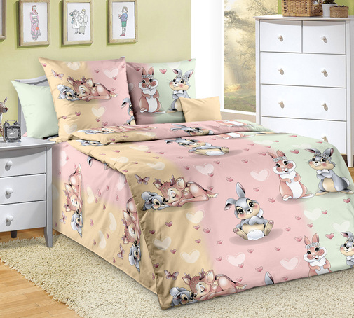 КПБ в кроватку перкаль Бамбино<Заюшки-1> 