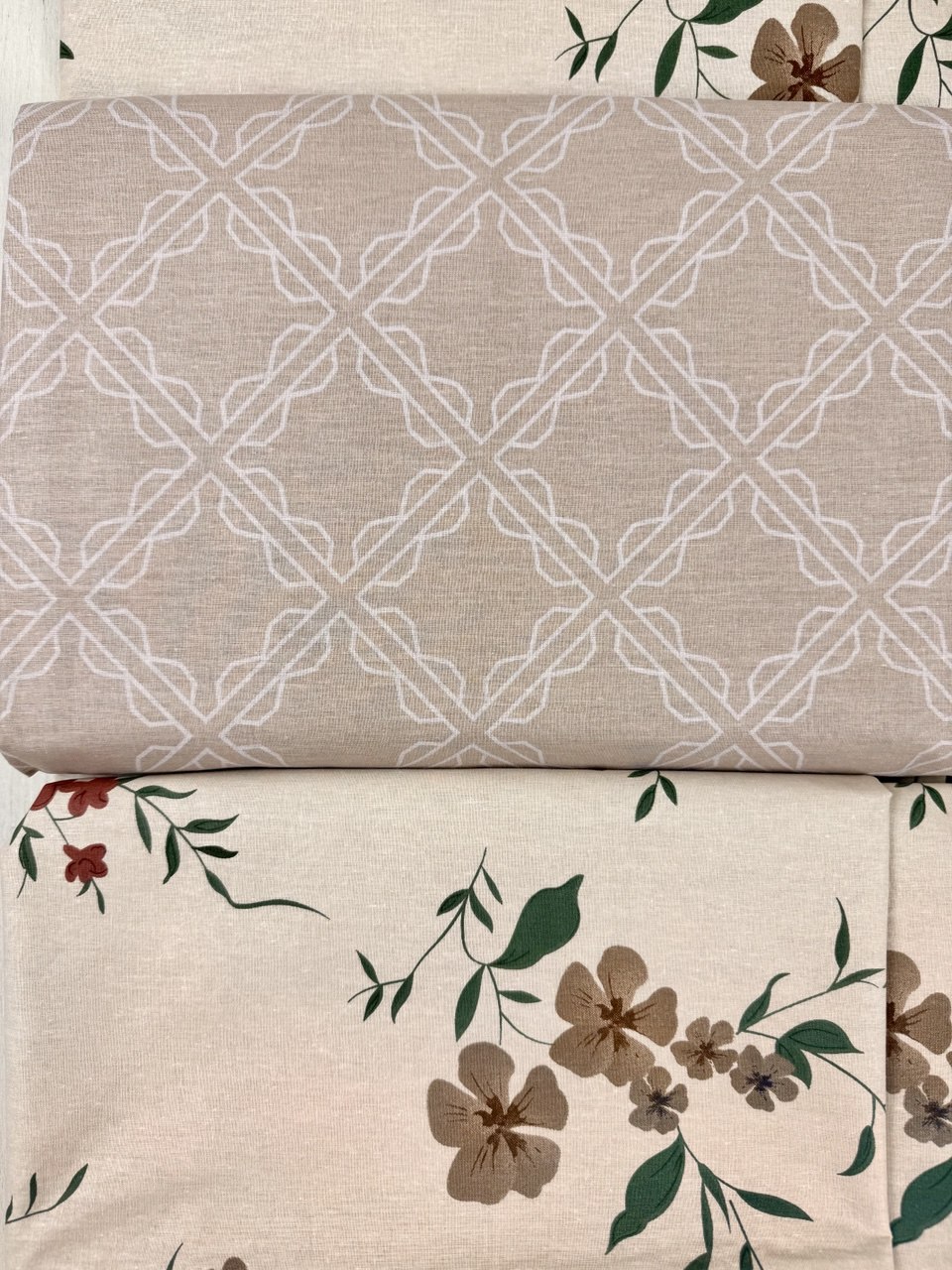 КПБ  поплин Оливковая коллекция с простыней на резинке (90*200*25) Реноме<УУ 3360> 