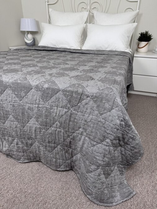 Покрывало хлопковое 46..347 7Я, 4608347, серый