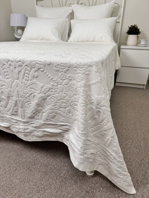 Покрывало махровое 22..421 7Я, 2210421, кремовый