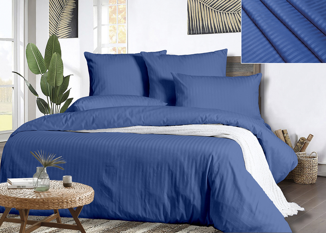 КПБ  страйп-сатин 4 наволочки Viola<СС-031 василек Скидка Акция26>