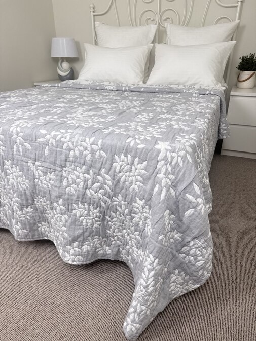 Покрывало хлопковое 46..298 7Я, 4610298, серый