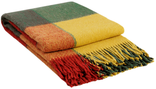 Плед Эльф с бахромой Влади, желтый-красный-зеленый, ЛИАМ