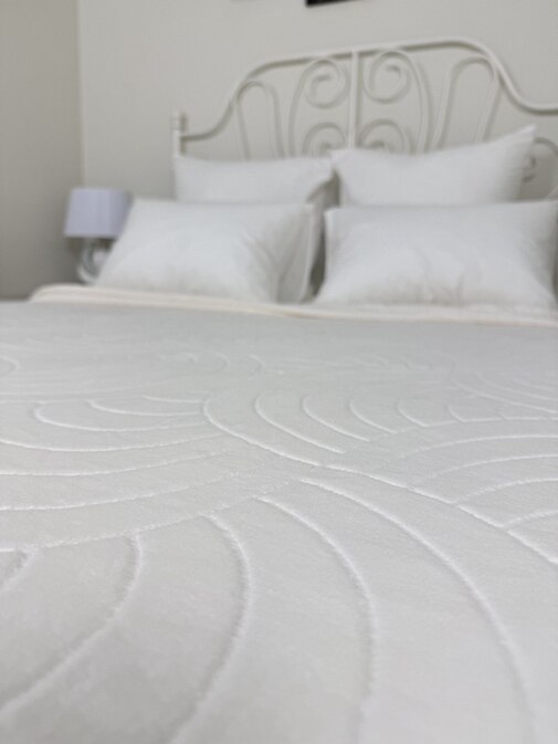 Плед однотонный жаккард Элит Реноме, 001 аура белый