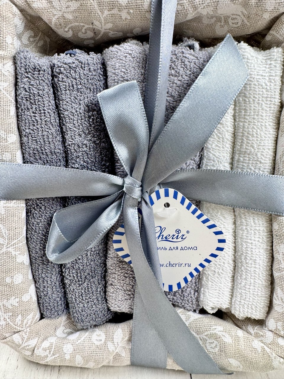 Набор салфеток в подарочной корзинке Cherir/Черир М