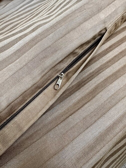 КПБ  страйп-сатин однотонный  Графитовая коллекция Реноме<Ss-002 Горький шоколад> 