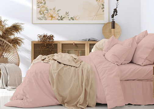 КПБ  поплин однотонный (нав 50*70) Баттерфляй Скидка<рис. Дымчато-розовый>