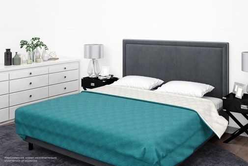 Покрывало ультрастеп однотонное полисатин Бояртекс, 18-4726, бирюзовый