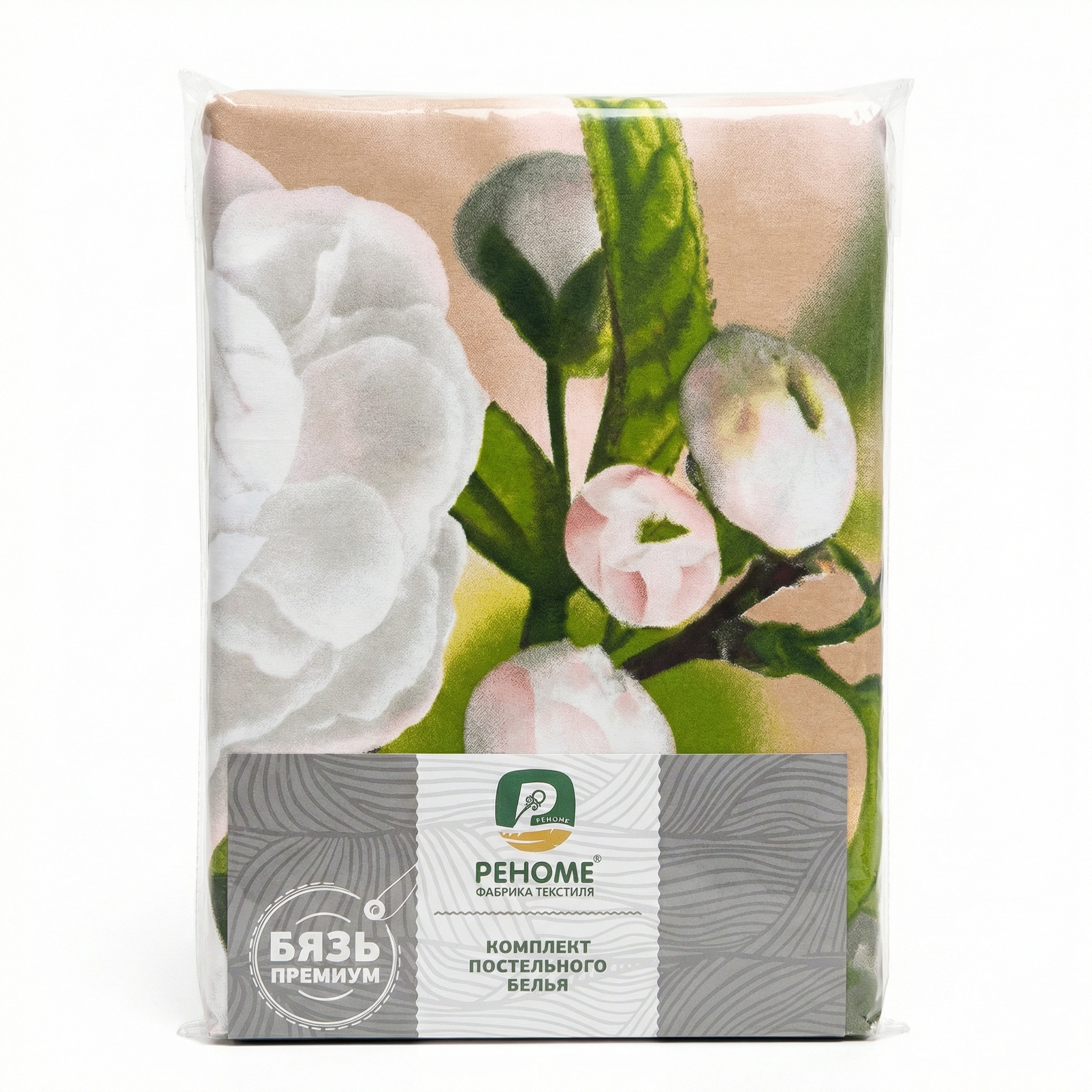 КПБ бязь Премиум Реноме<6321-1 Белые бутоны>