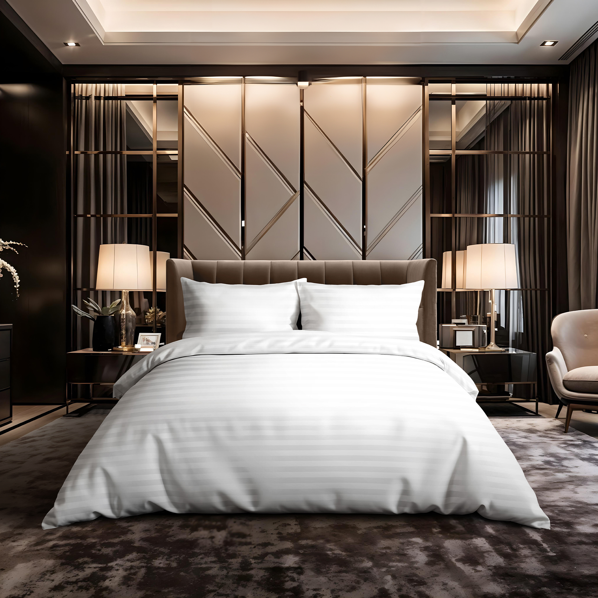 КПБ  страйп-сатин 3*3 (нав 50*70) Verossa Stripe<00бел>