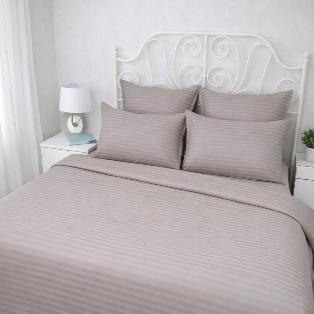 КПБ  страйп-сатин однотонный  Графитовая коллекция Реноме<Ss-001 Витаж> 