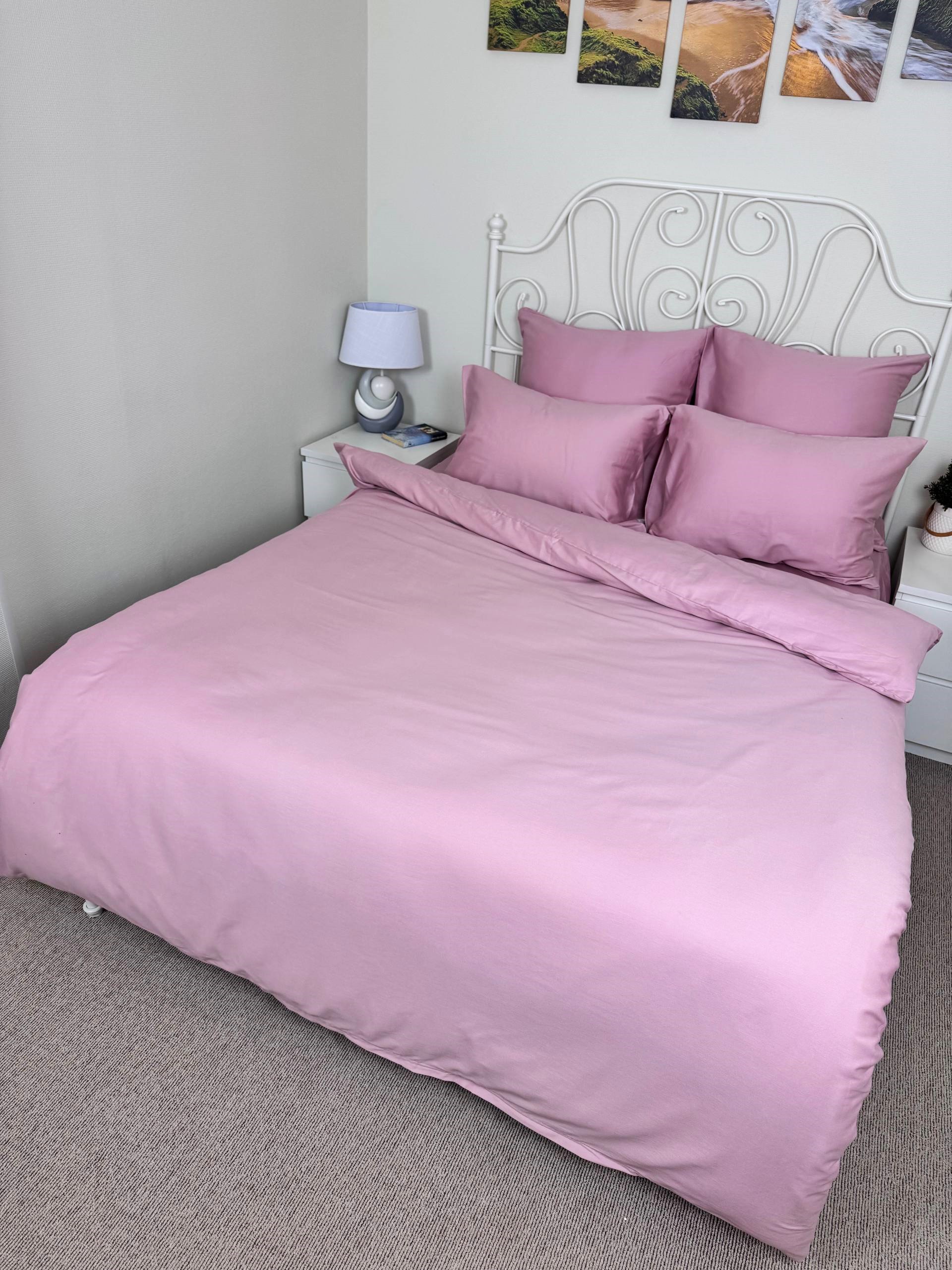 КПБ сатин однотонный Темно-синяя коллекция Реноме<OS-006 Пудрово-розовый>