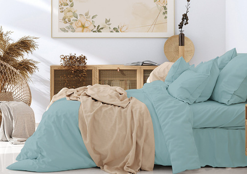 КПБ  поплин однотонный (нав 50*70) Баттерфляй Скидка<рис. Аквамарин>