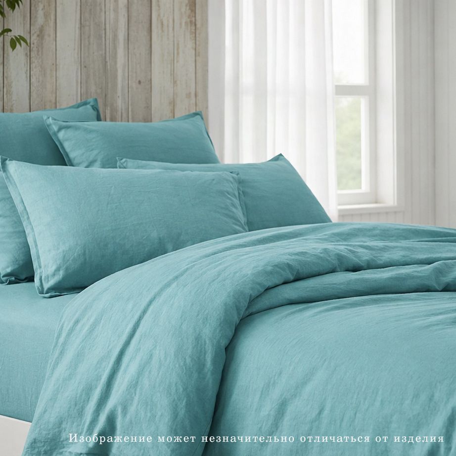 КПБ теплый лен с простыней на резинке (160*200*30) Koenigson<16-5114 Breeze>