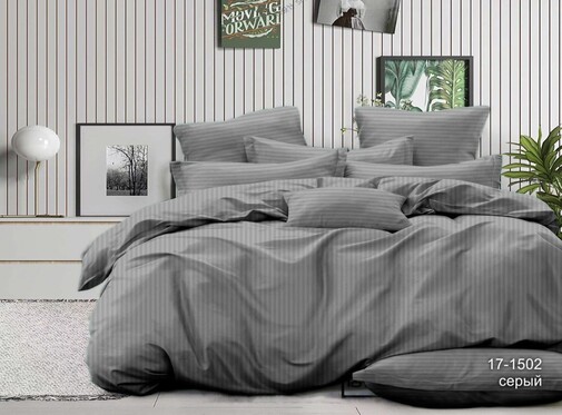 КПБ  микрофибра-страйп Pandora<№17-1502 Серый Скидка Акция22>