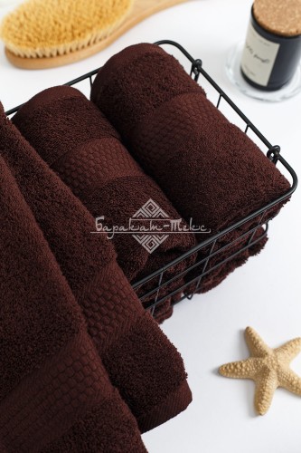 Полотенце махровое Соты 460гр/м2, 915 горький шоколад