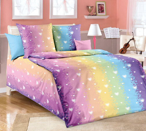 КПБ детский перкаль Бамбино<Школьная любовь-1>