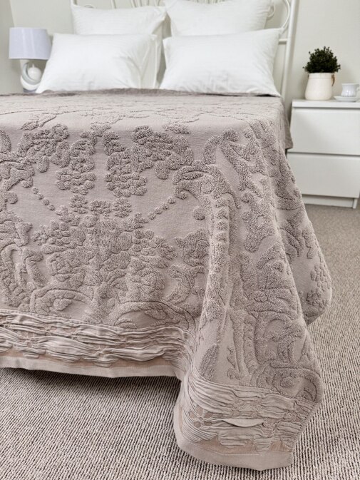 Покрывало махровое 22..421 7Я, 2208421, коричневый