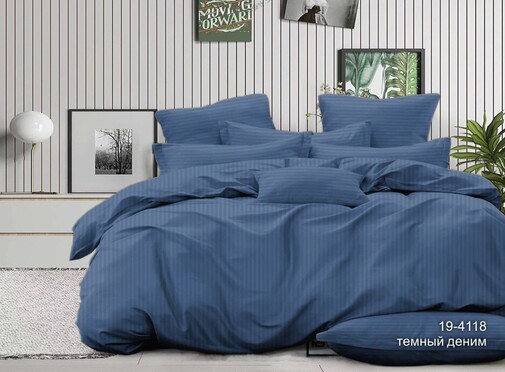 КПБ  микрофибра-страйп Pandora<№19-4118 Темный деним Скидка Акция22>