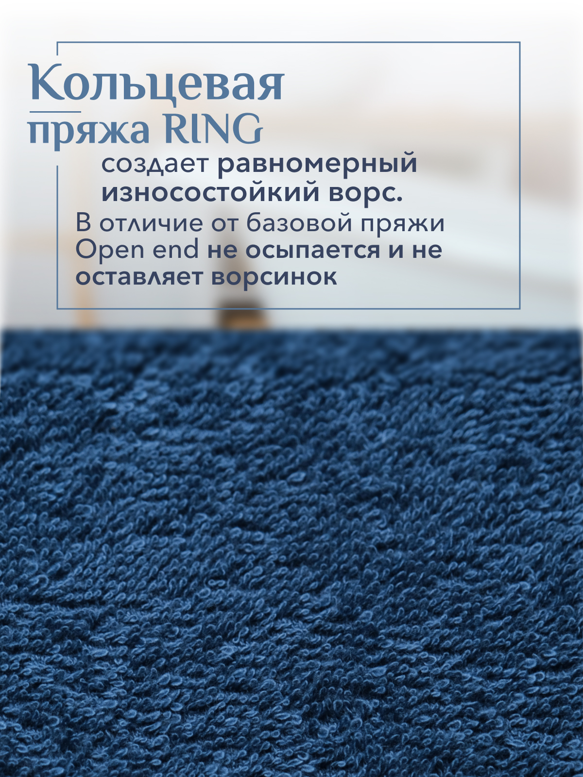 Набор полотенец махровых Канва из 2шт  Реноме, 19-4241 темно-синий