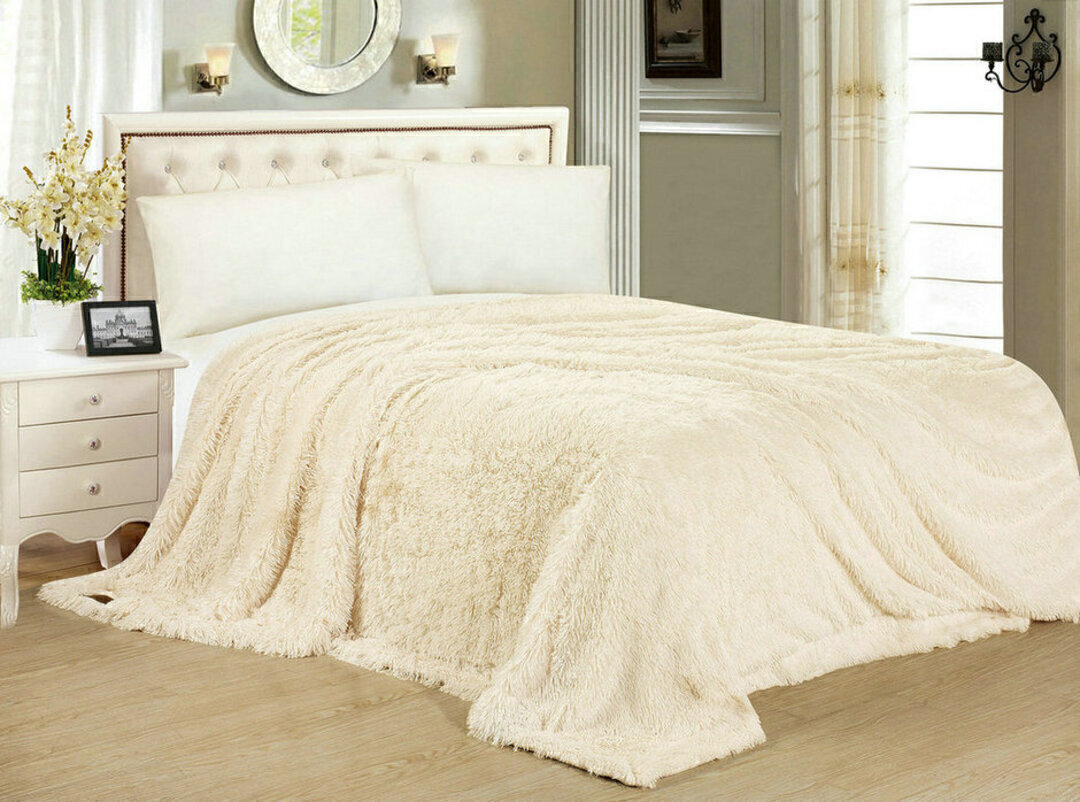 Покрывало меховое лама Голубая Лагуна, Blumarine Сафия, СД