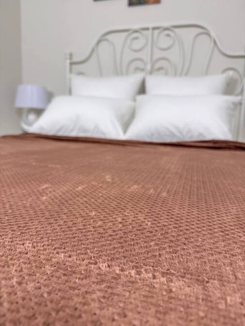 Плед однотонный жаккард в пакете Pinoli Реноме, PN-011 шоколадный