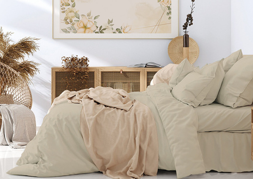 КПБ  поплин однотонный (нав 70*70) Баттерфляй Скидка<рис. Анис>