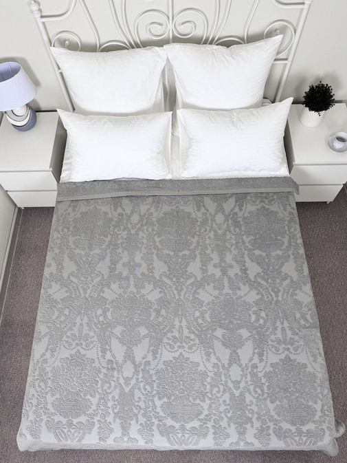 Покрывало махровое 22..421 7Я, 2208421, серо-зеленый