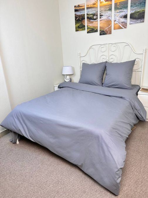 КПБ поплин однотонный Оливковая коллекция Реноме<15-4304 Благородный серый>