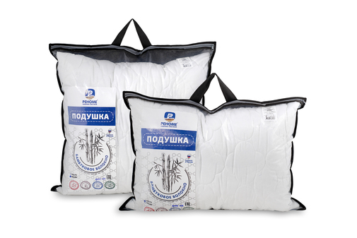 Подушка бамбук, заменитель лебяжьего пуха микрофибра Реноме