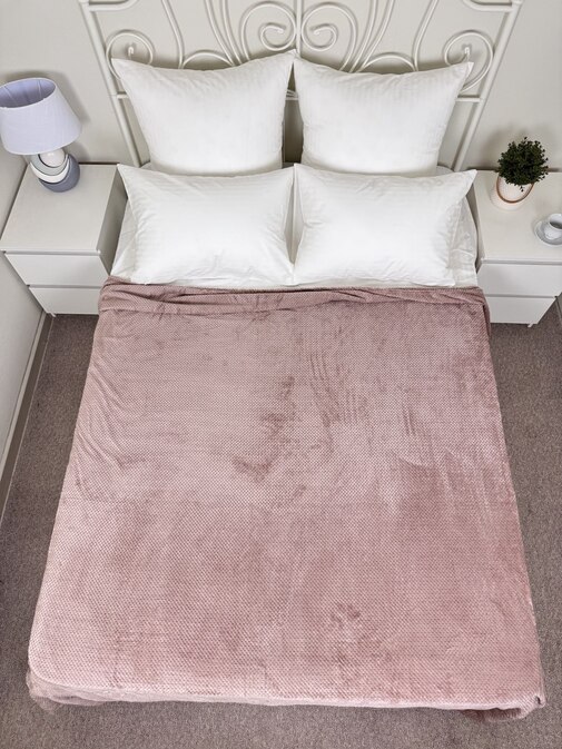 Плед однотонный жаккард в пакете Pinoli Реноме, PN-015 светло-коричневый