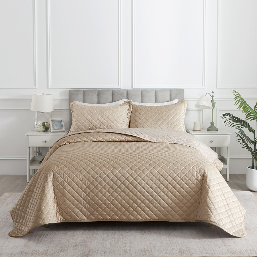 Покрывало  велюровое Bravo  с наволочками -2шт 7016-05 бежевый<7016-05  бежевый>