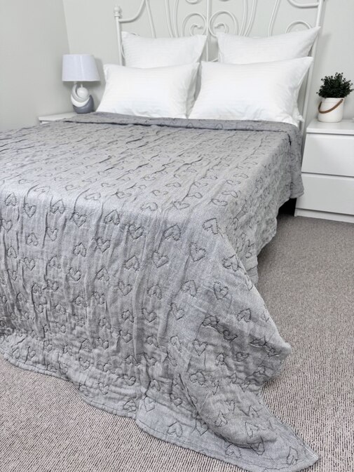 Покрывало хлопковое 46..355 7Я, 4608355, серый