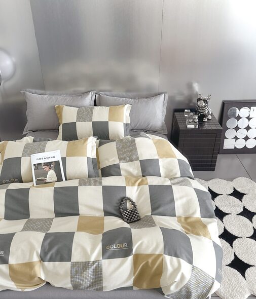 КПБ сатин Темно-синяя коллекция с увеличенной простыней Реноме<ПП 7447>