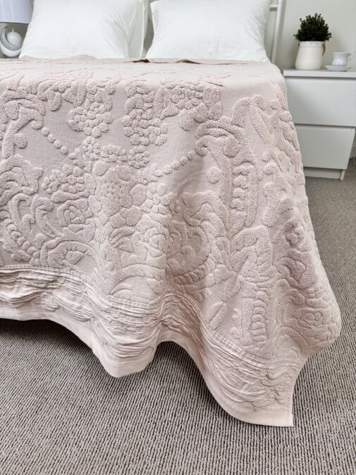 Покрывало махровое 22..421 7Я, 2210421, персиковый