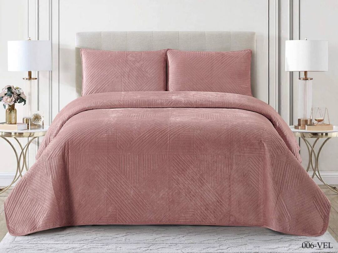 Покрывало велюровое Velluto  с наволочками -2шт Клео, VEL-006