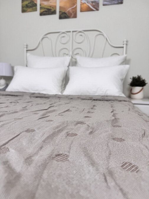 Покрывало хлопковое 46..353 7Я, 4610353, бежевый