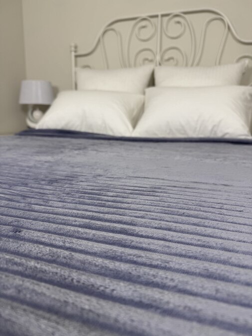 Плед однотонный жаккард Элит Реноме, 007 орризонте серебро