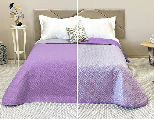 Покрывало окантованное микрофибра Viola, ПС-026, сирень/лаванда