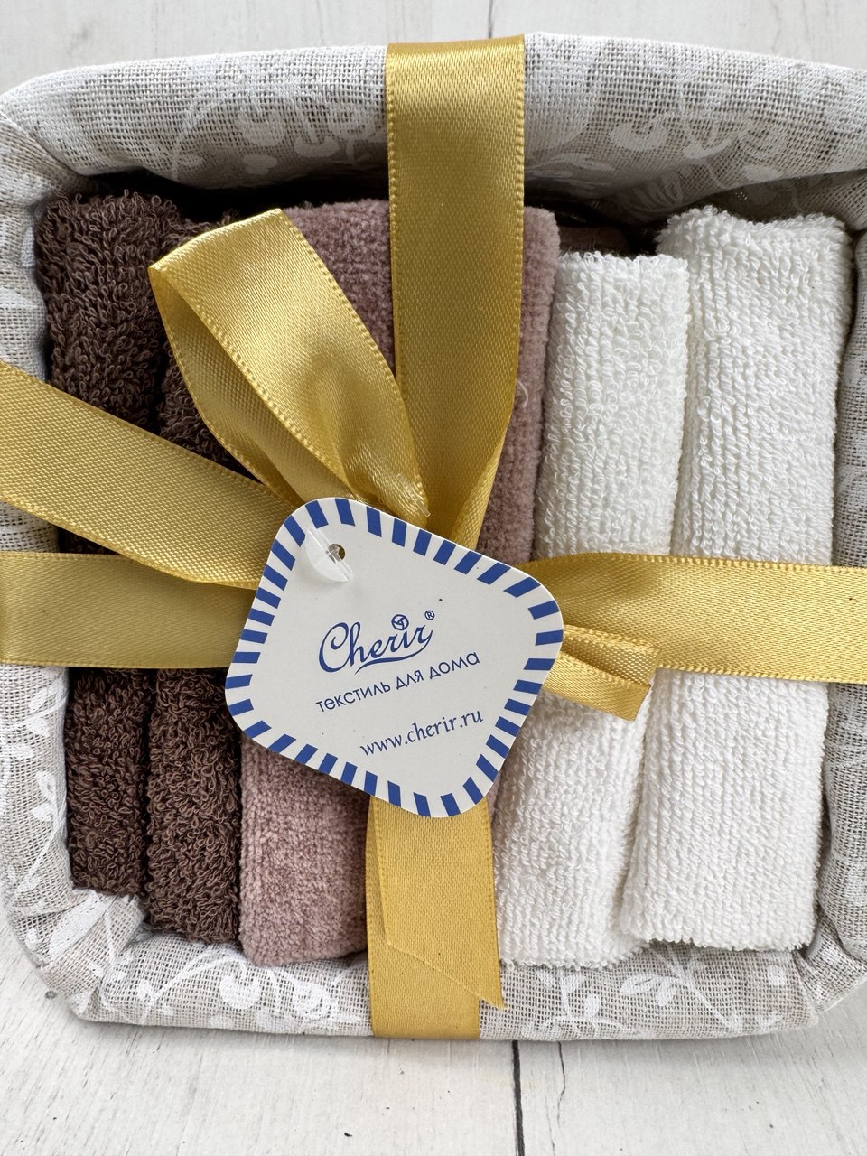 Набор салфеток в подарочной корзинке Cherir/Черир М